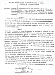 Interrogatorio del soldato Baragetti, 1942